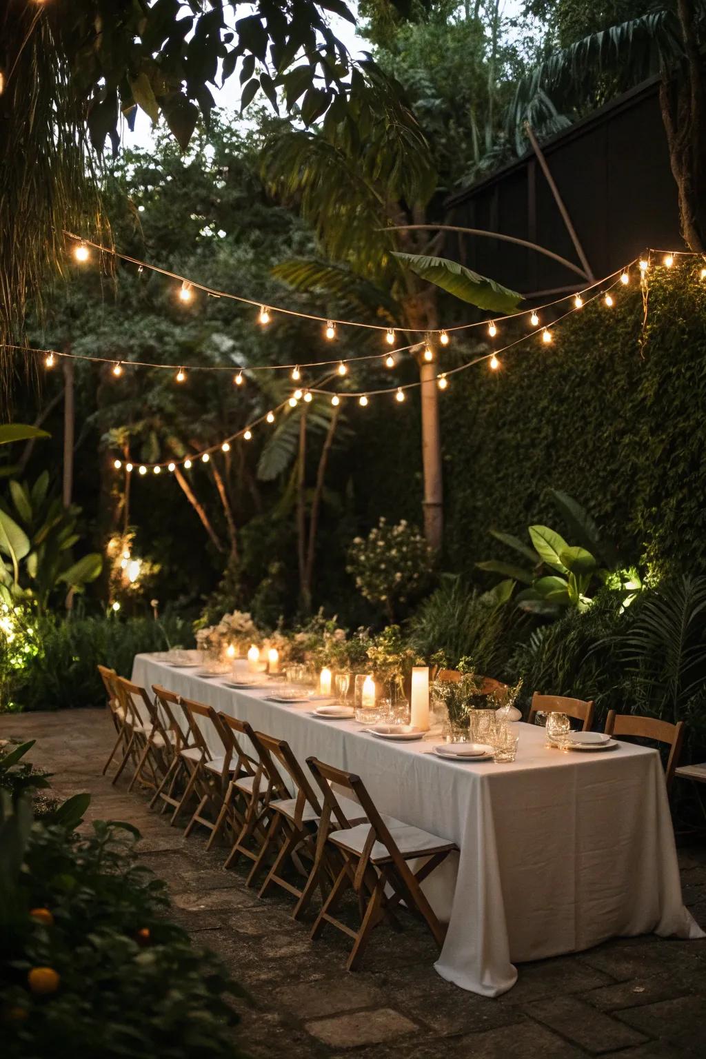 Dine under the stars with an elegant al fresco setup.