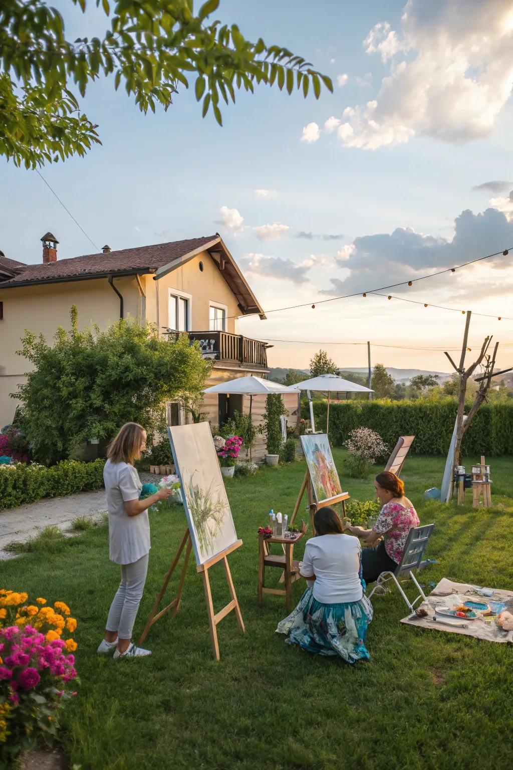 Unleash creativity with an eclectic art corner.