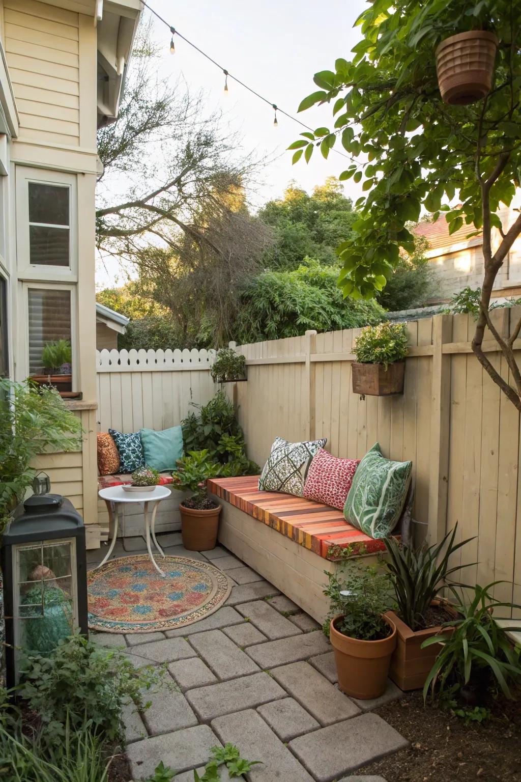 A charming seating nook perfect for relaxing with a cup of coffee.
