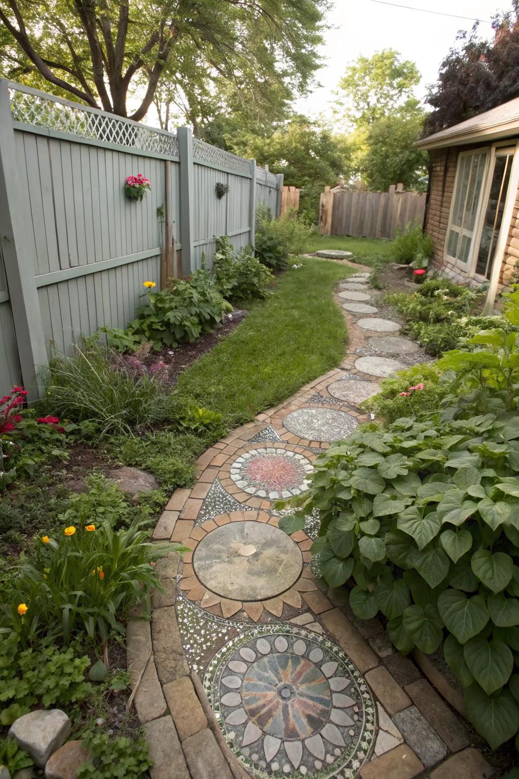 A beautiful pathway adds depth and character to any backyard.