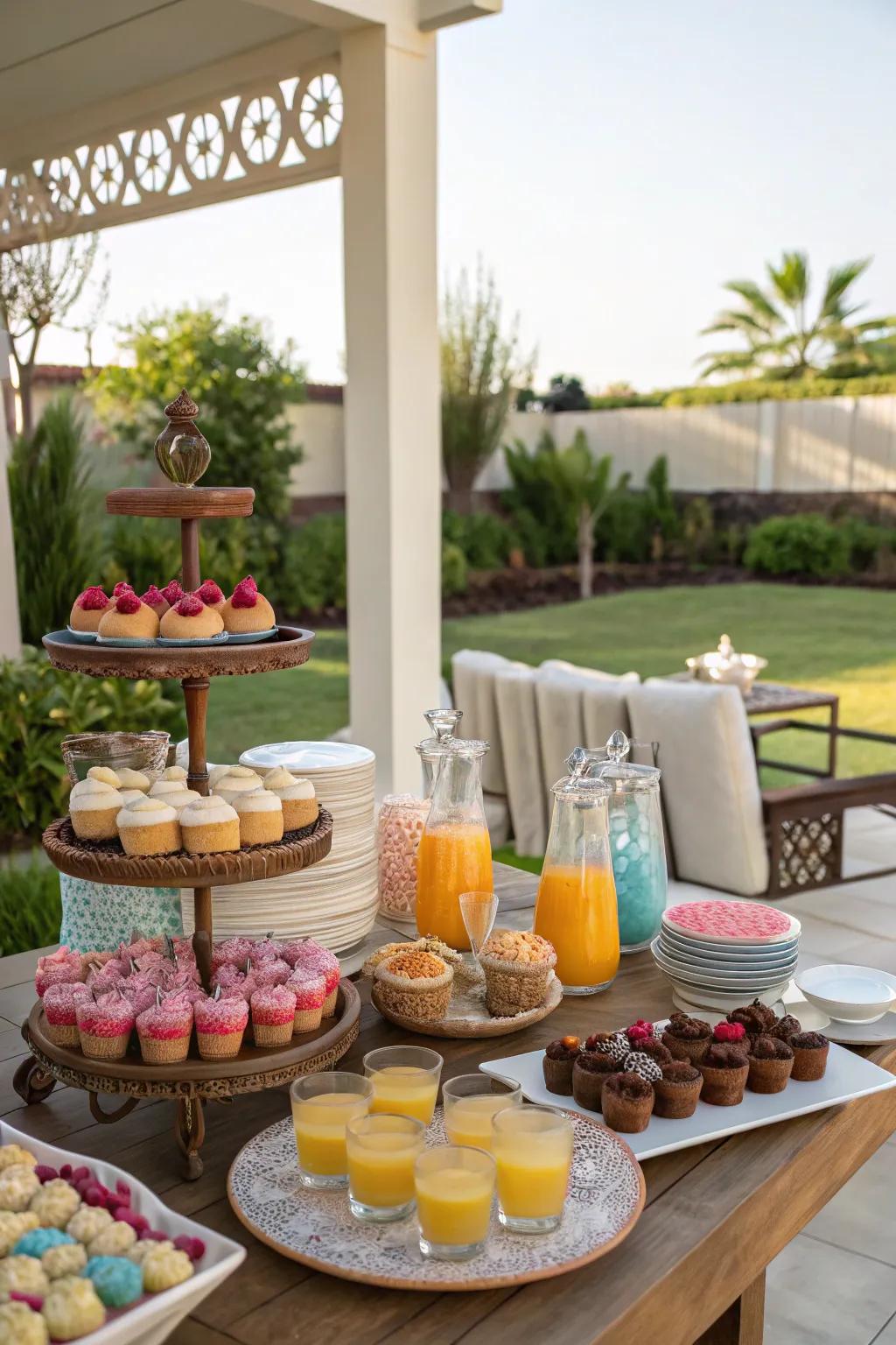 Dessert and beverage stations keep guests refreshed and satisfied.