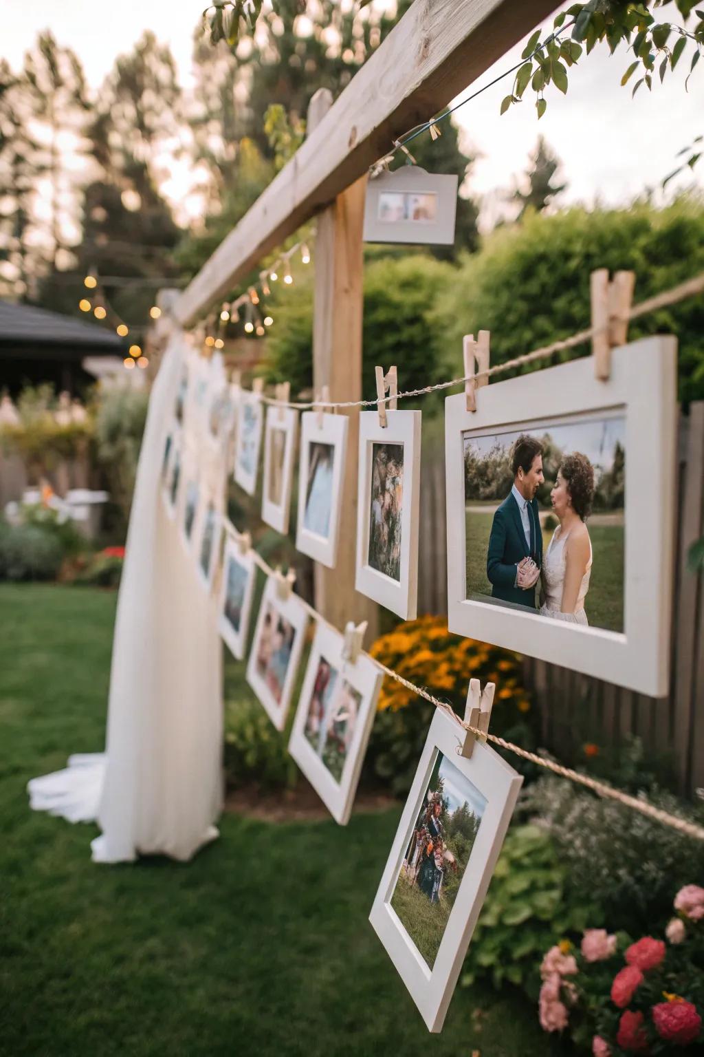 Photo displays personalize the party and celebrate your journey.