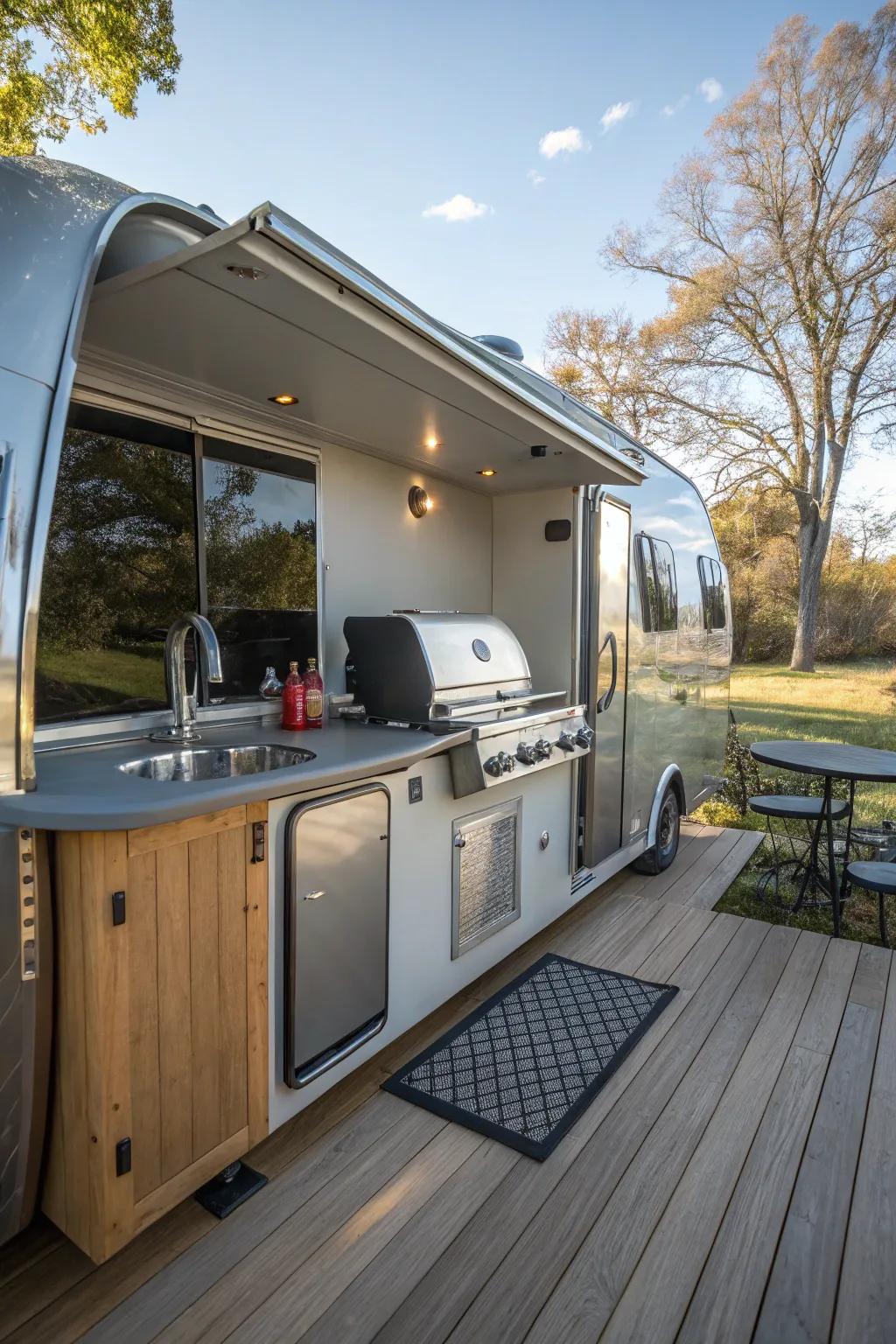 Cook up a storm with a compact outdoor kitchen.