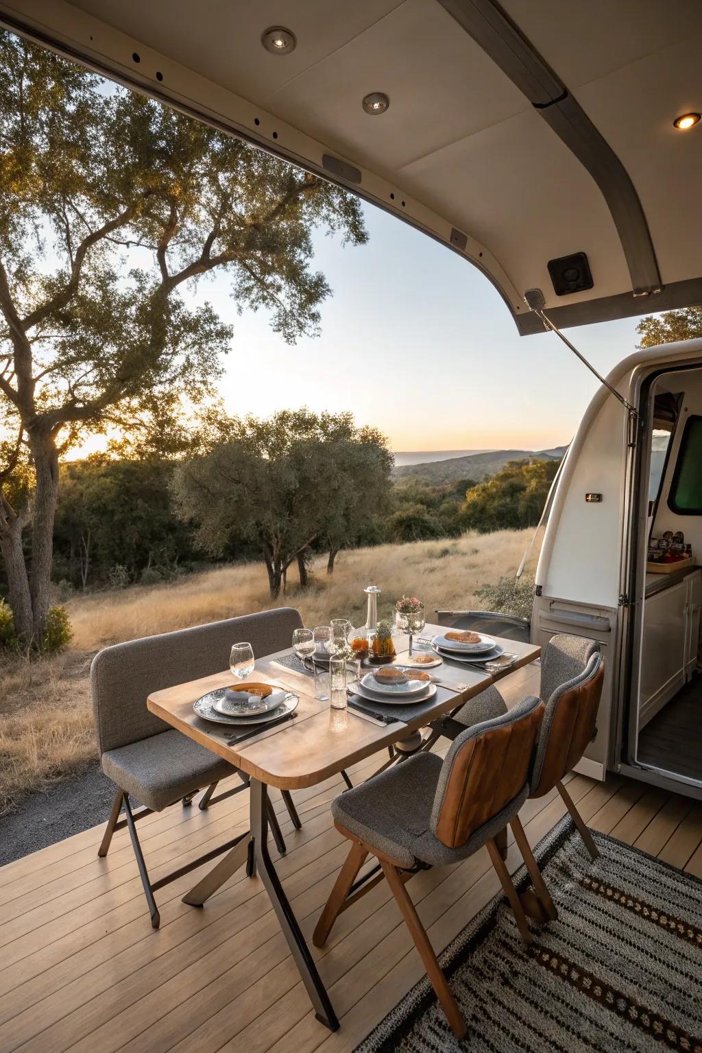 Enjoy meals under the sky with a dedicated outdoor dining area.