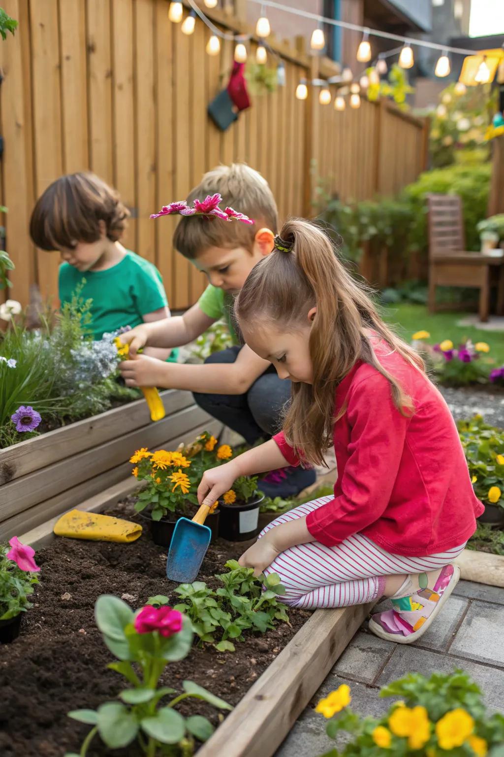 Foster a love for nature with a dedicated gardening area.