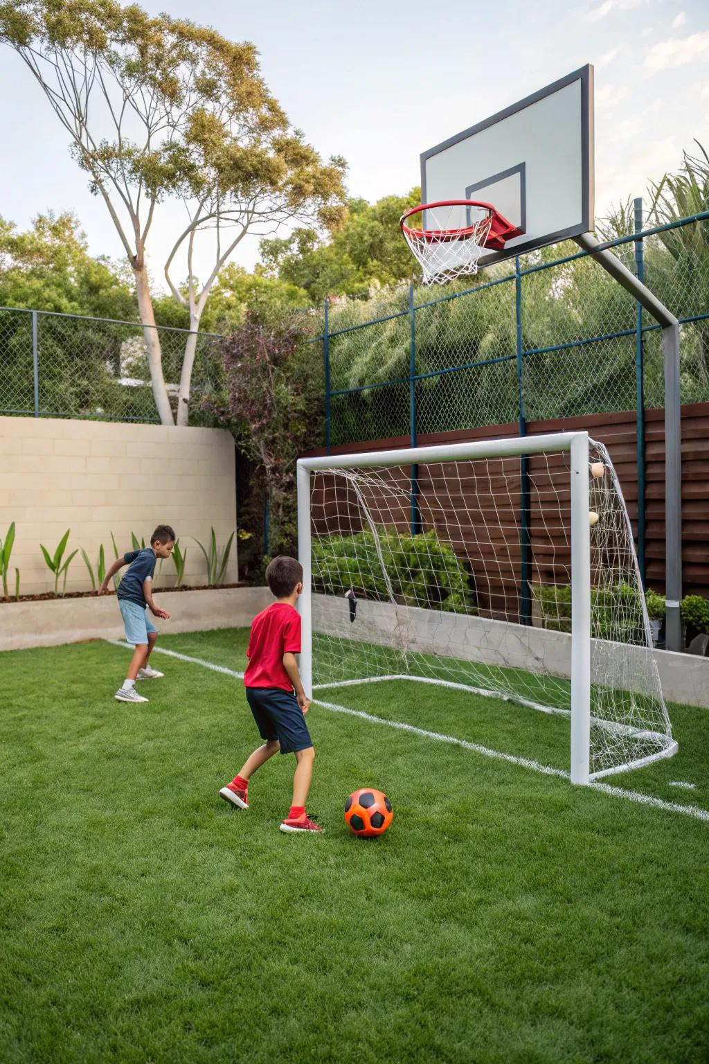 Get active with a mini sports zone in your backyard.