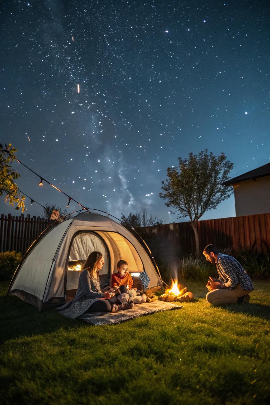 Experience adventure with backyard camping under the stars.