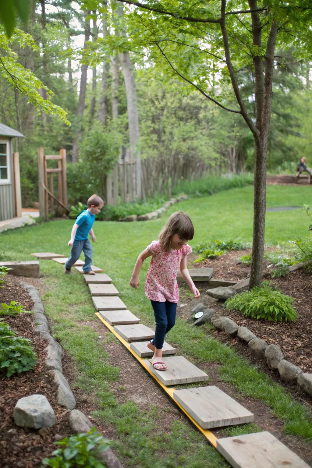 Create excitement with backyard adventure trails.