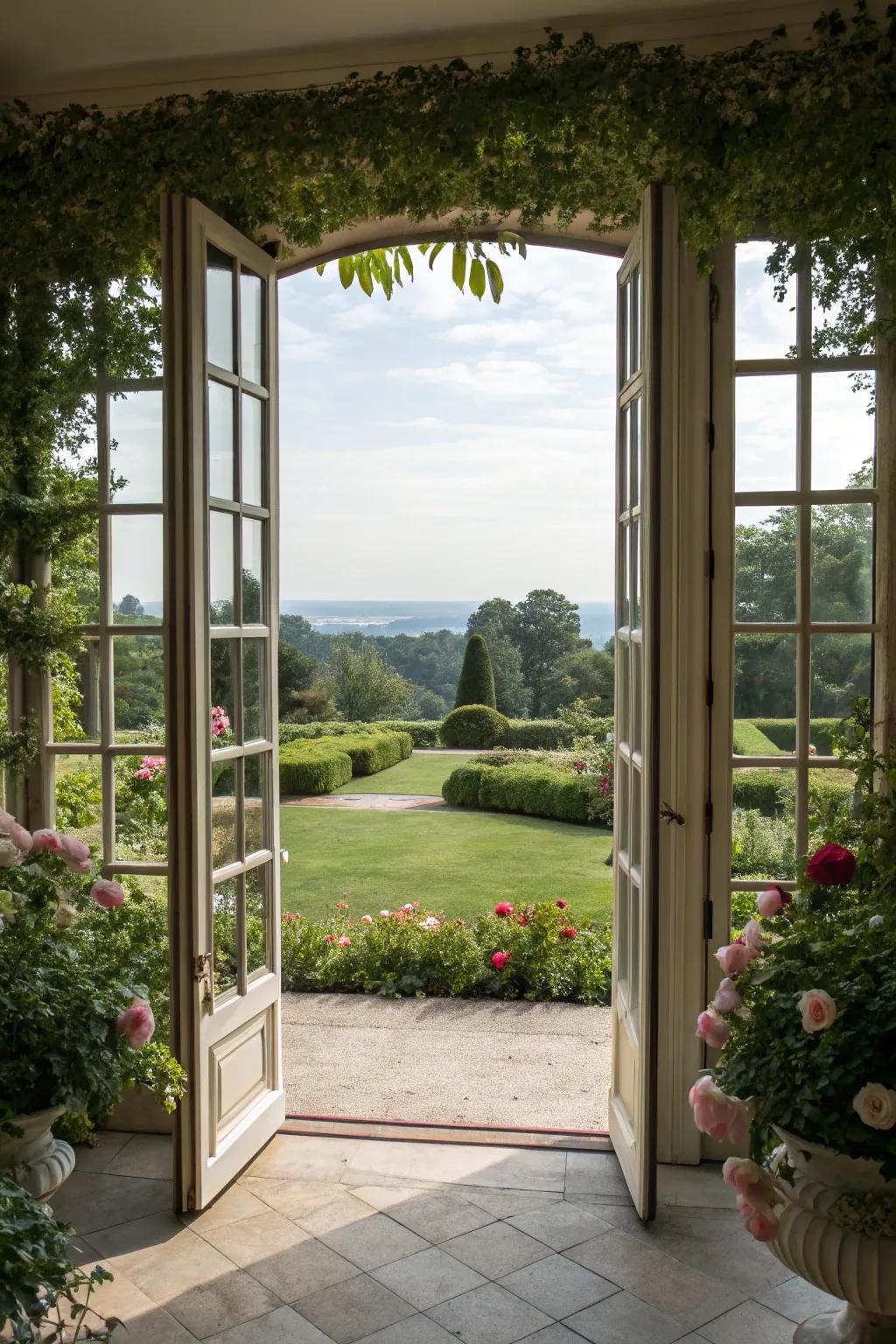 Doors combined with windows create a breathtaking wall of glass.