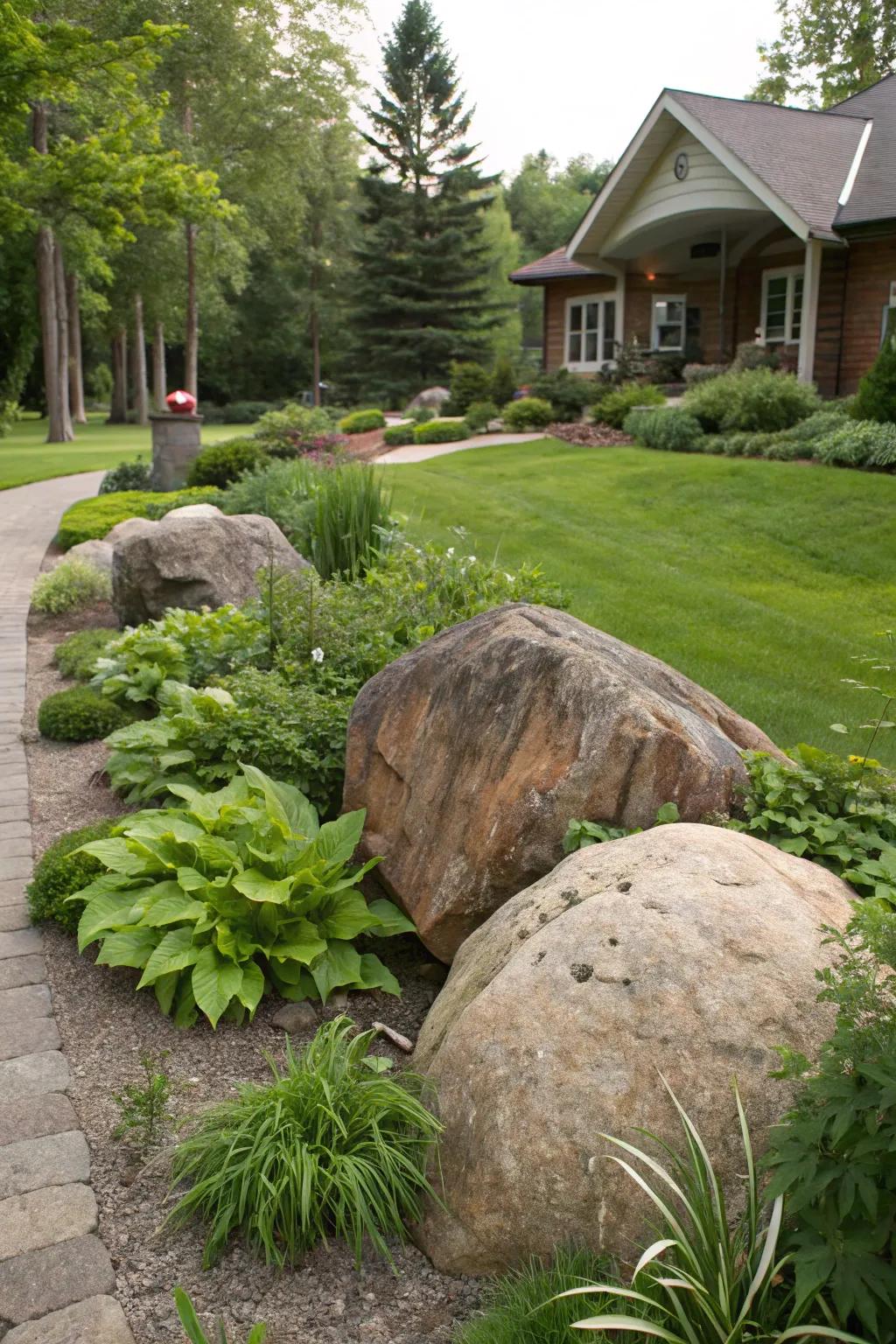 Boulders add striking natural accents.
