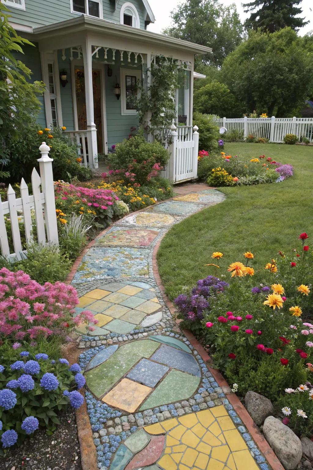 Mosaic designs add color and joy.