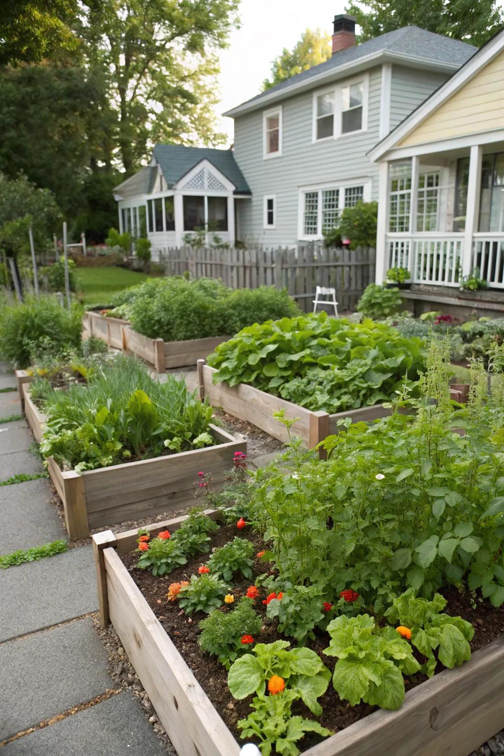 Edible gardens combine beauty and utility.