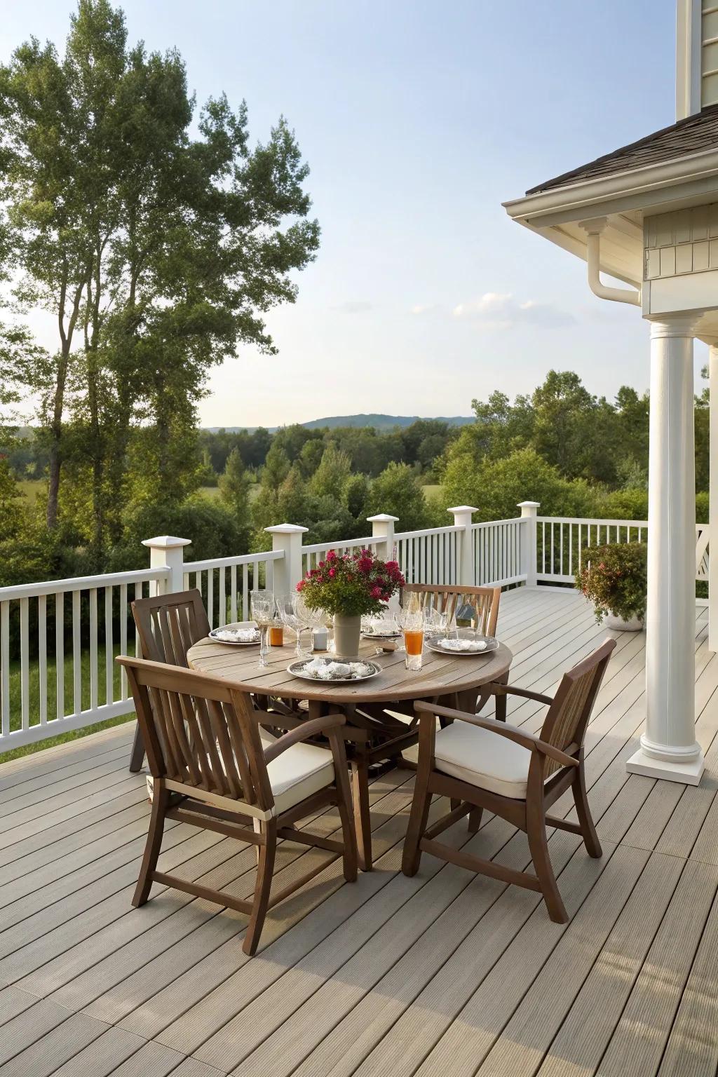 Ivory stain brightens and elevates your deck space.