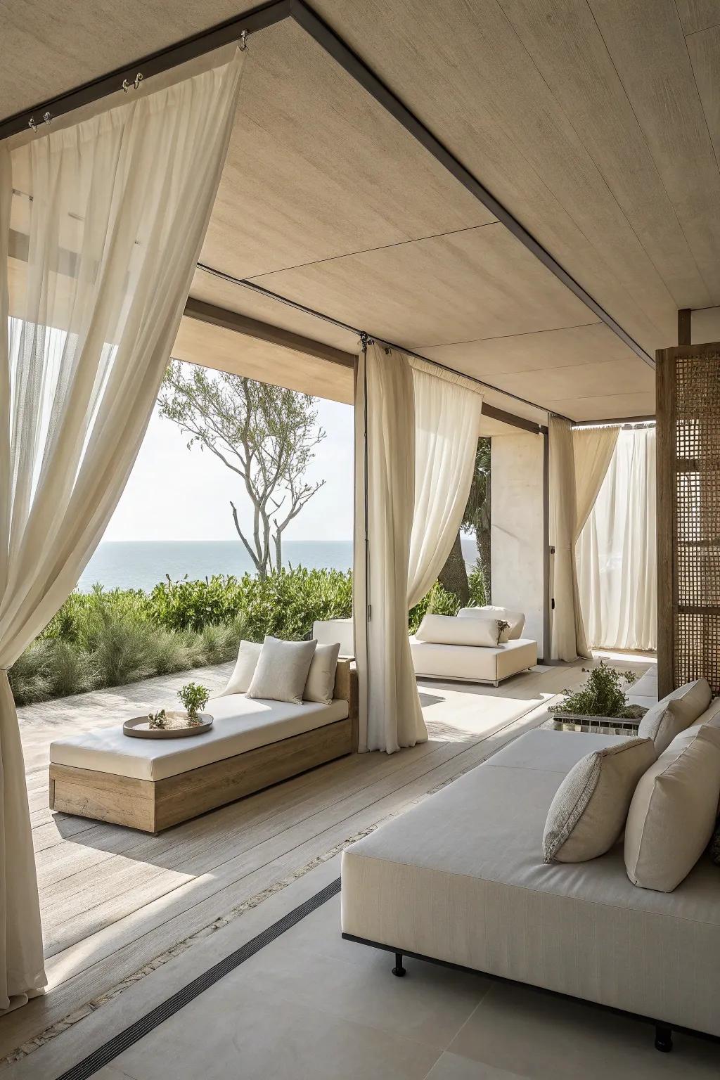 A minimalist cabana that’s the epitome of modern chic.