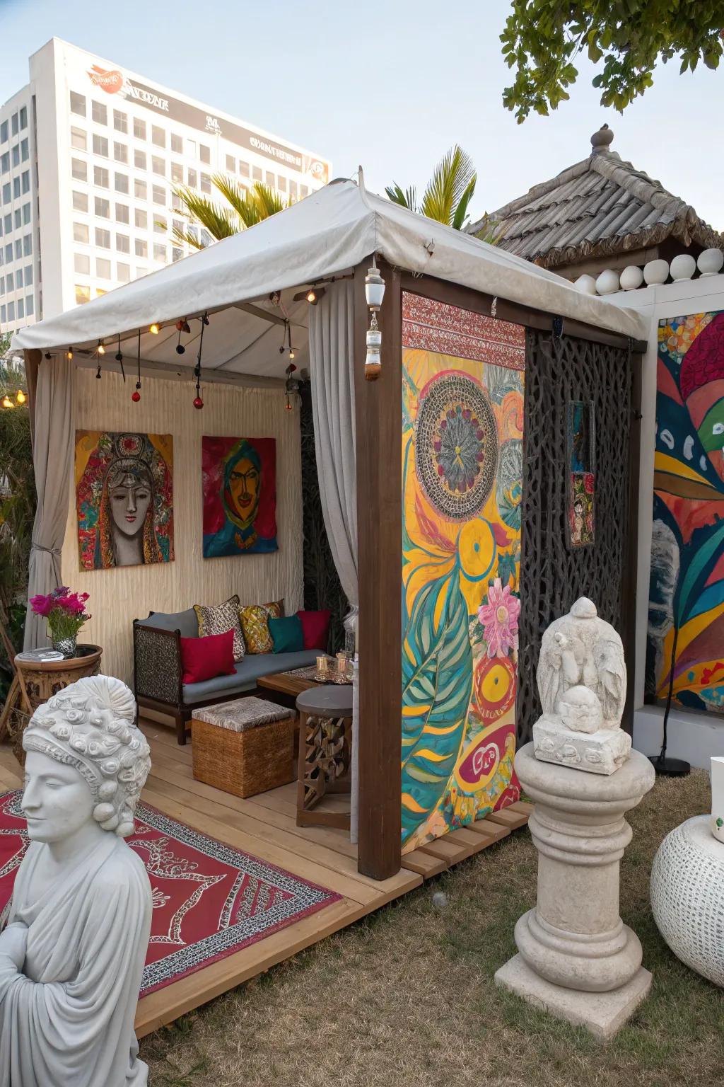 An artistic retreat cabana for the creative at heart.