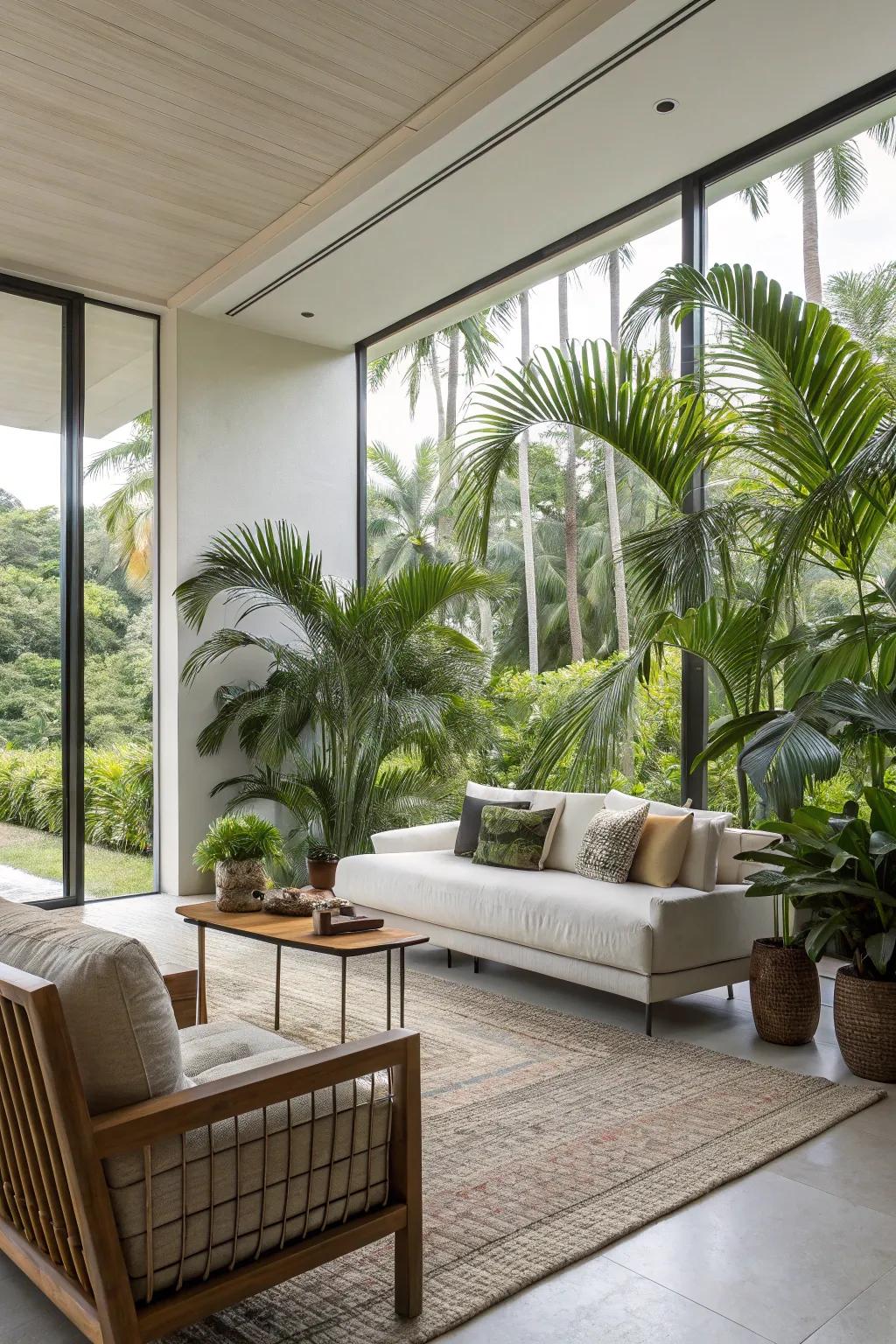 Modern aesthetics complementing the tropical environment.