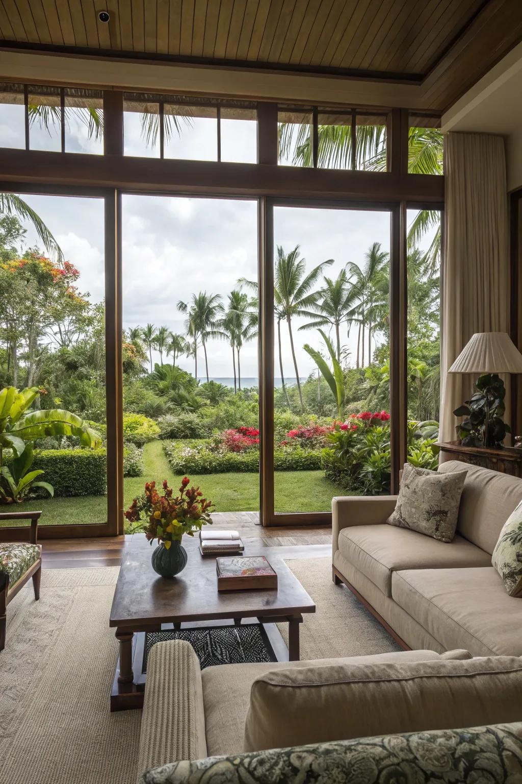 Large windows that bring the outdoors in.