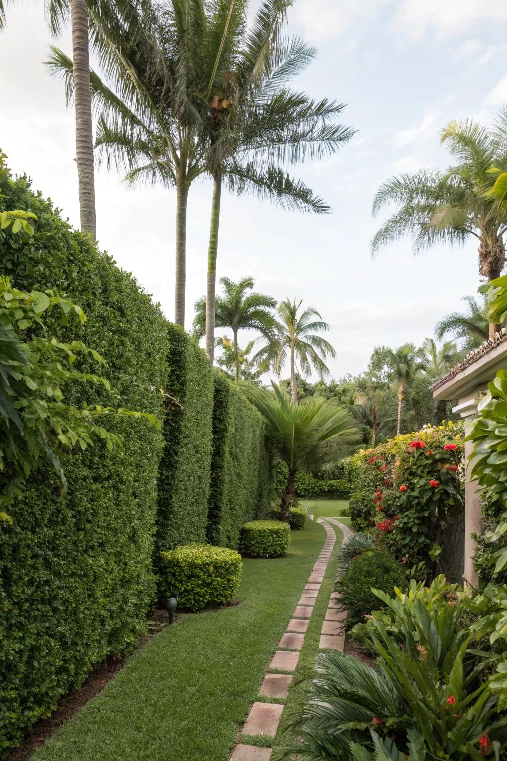 Tropical plants create a private oasis in your backyard.