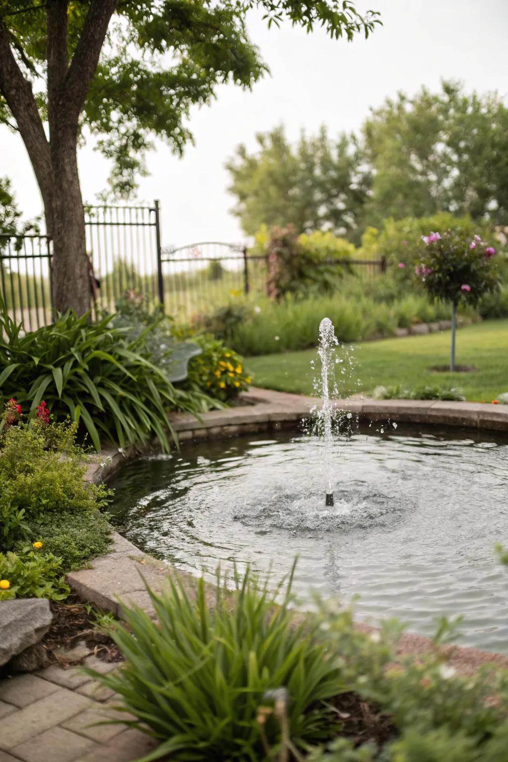 A tranquil water feature adds serenity to your tropical backyard.