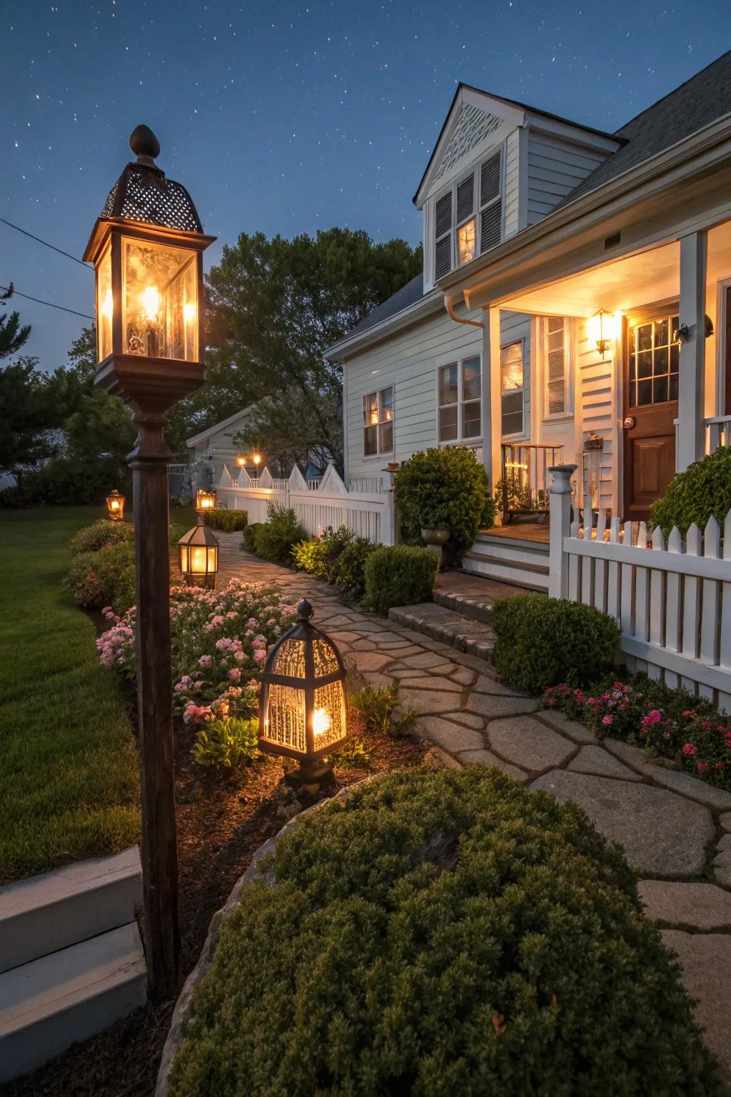 Antique lighting fixtures that add elegance and warmth.