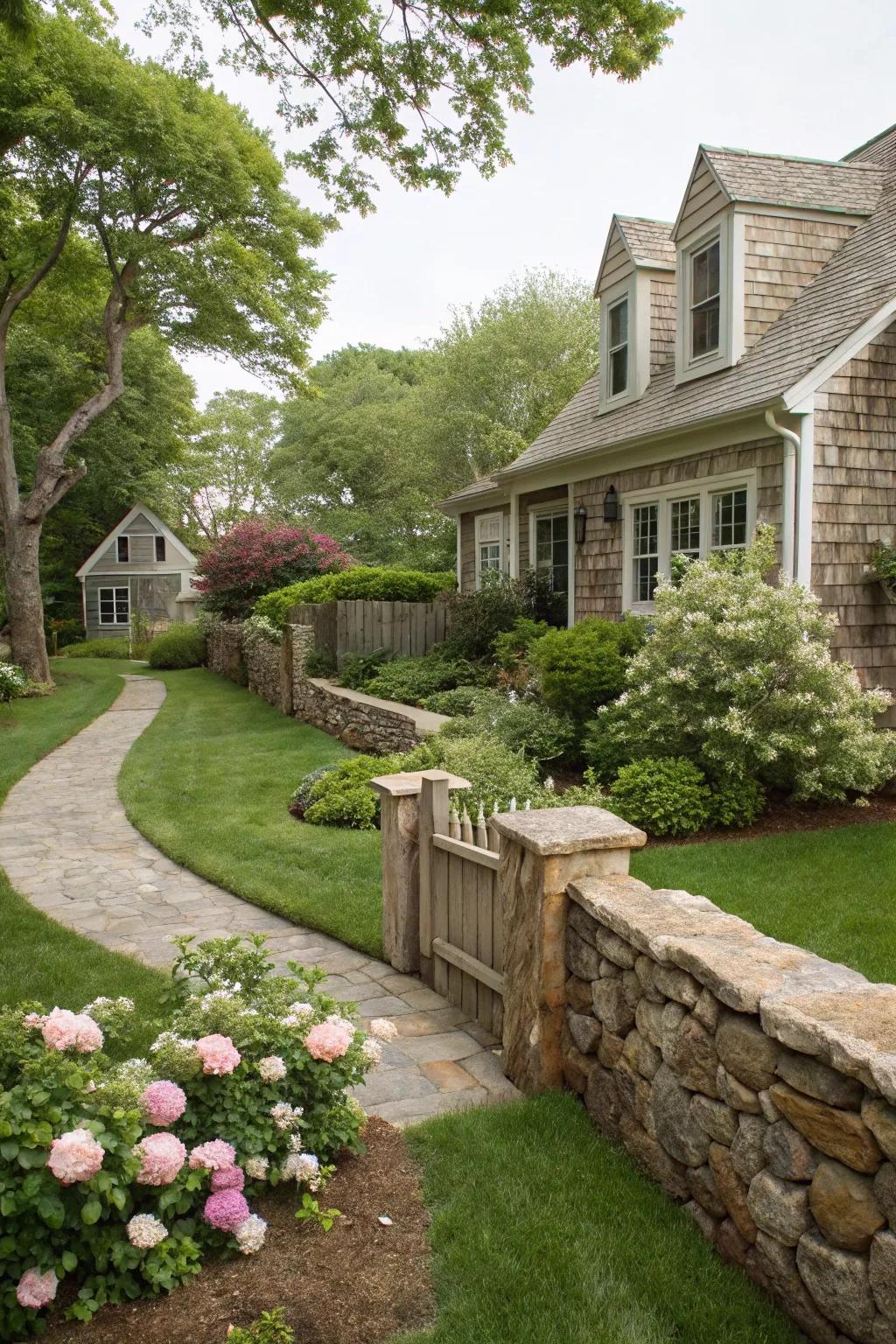 Natural stone elements that enhance the texture and beauty of the landscape.
