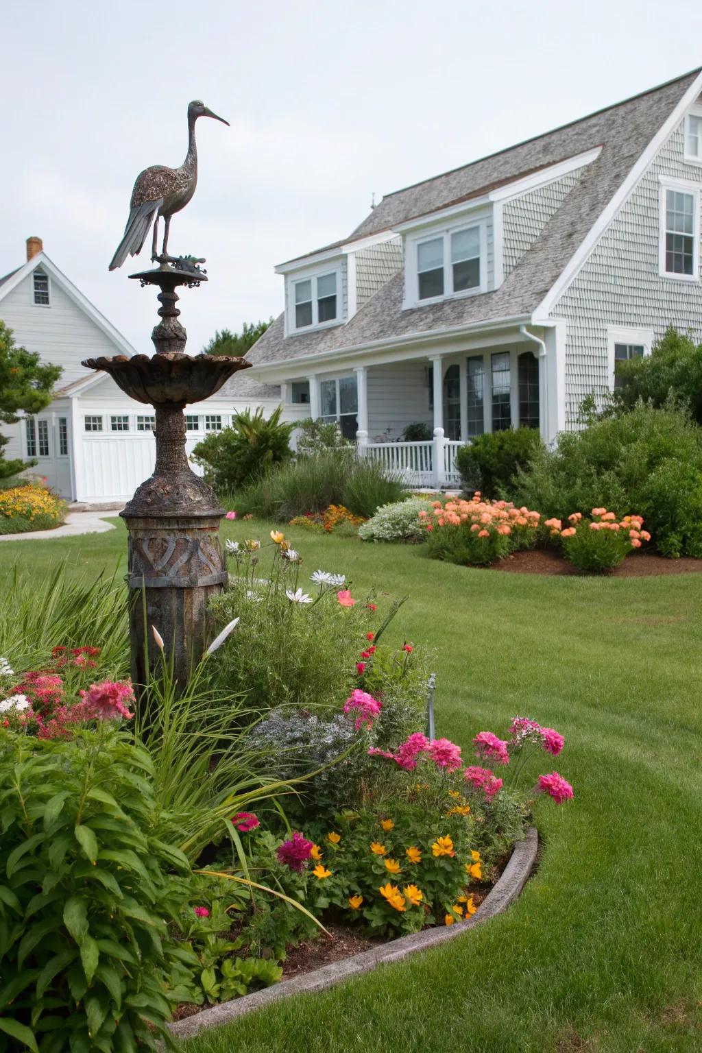 Unique sculptures that add personality and intrigue to the landscape.