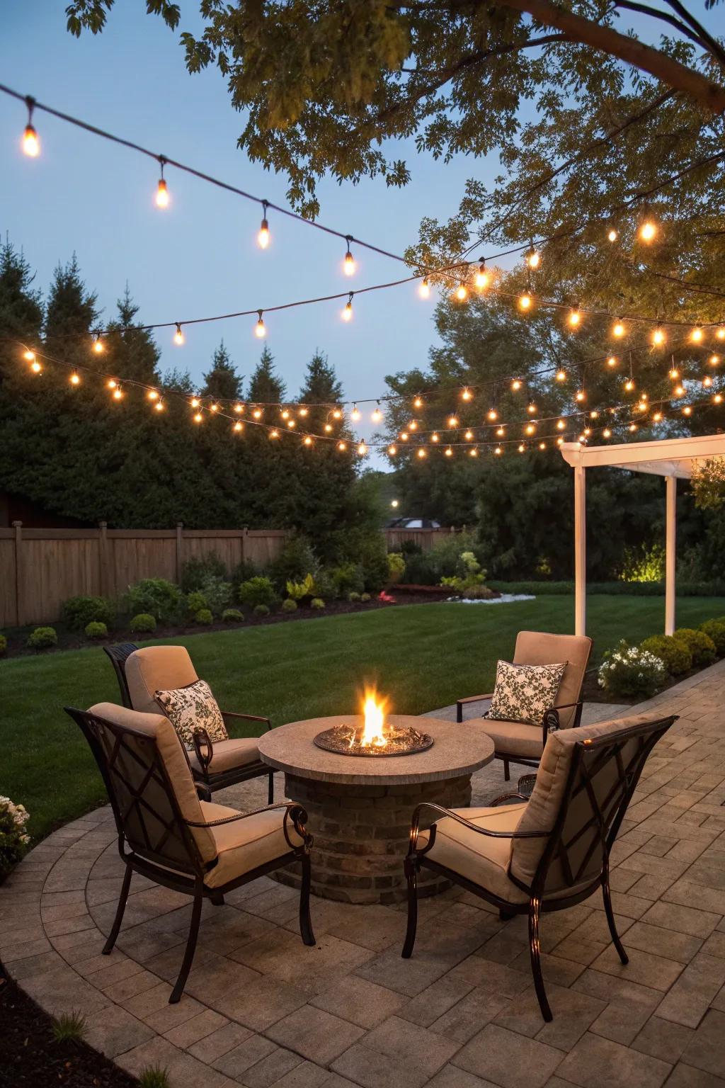 A multifunctional fire pit table perfect for entertaining.