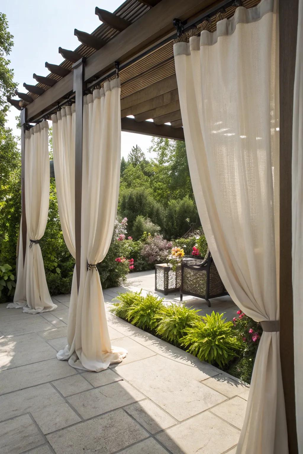Outdoor curtains add elegance and privacy to your space.