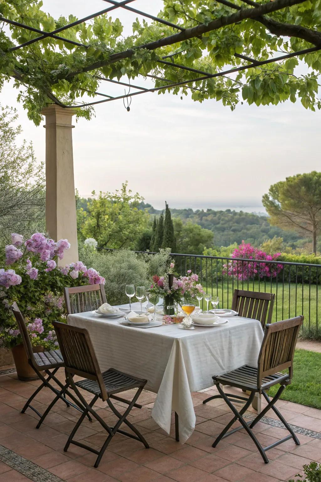 Enjoy meals outdoors with a dedicated dining area.