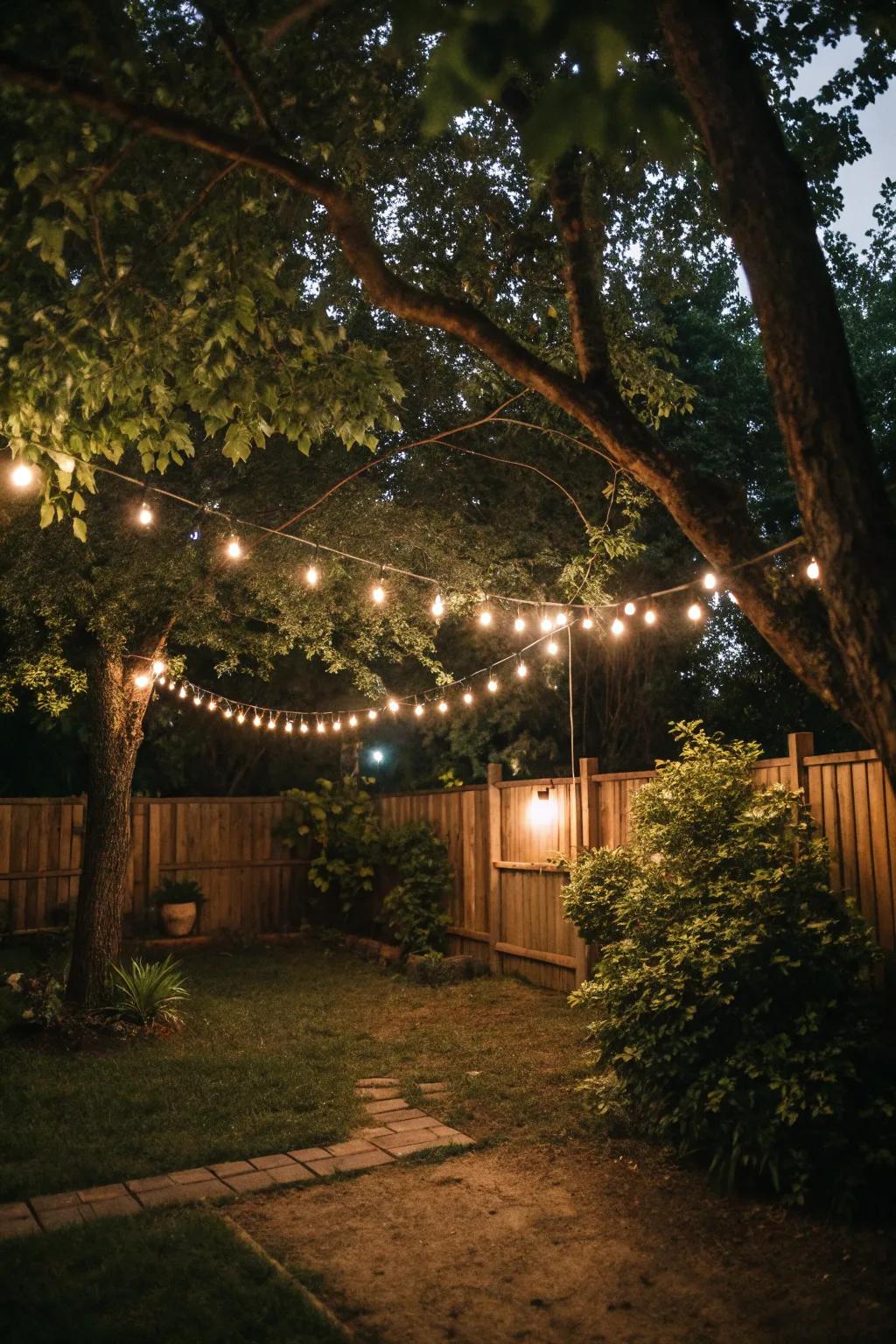 String lights add a magical touch to your outdoor space.