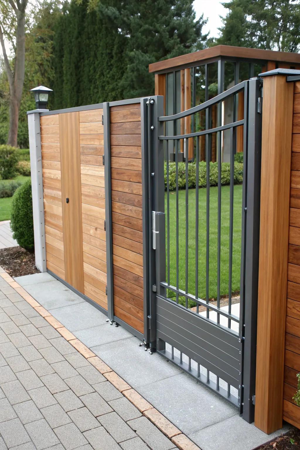 Create a unique look with a mixed material gate.