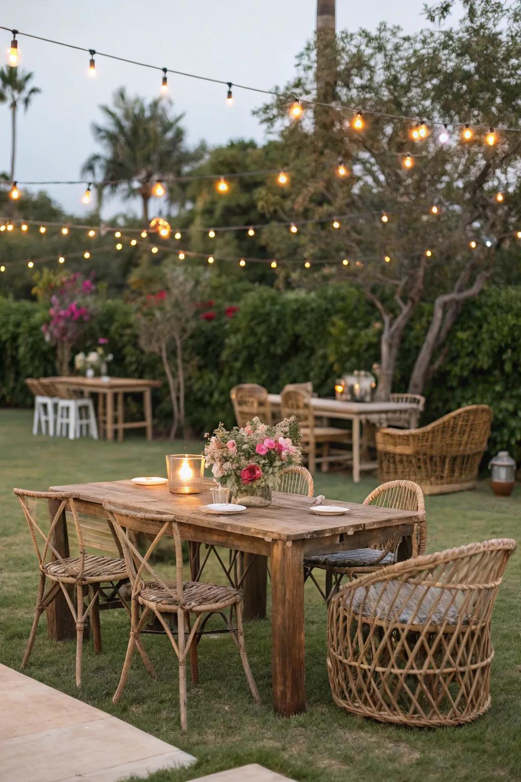 Natural materials add a rustic touch to your decor.