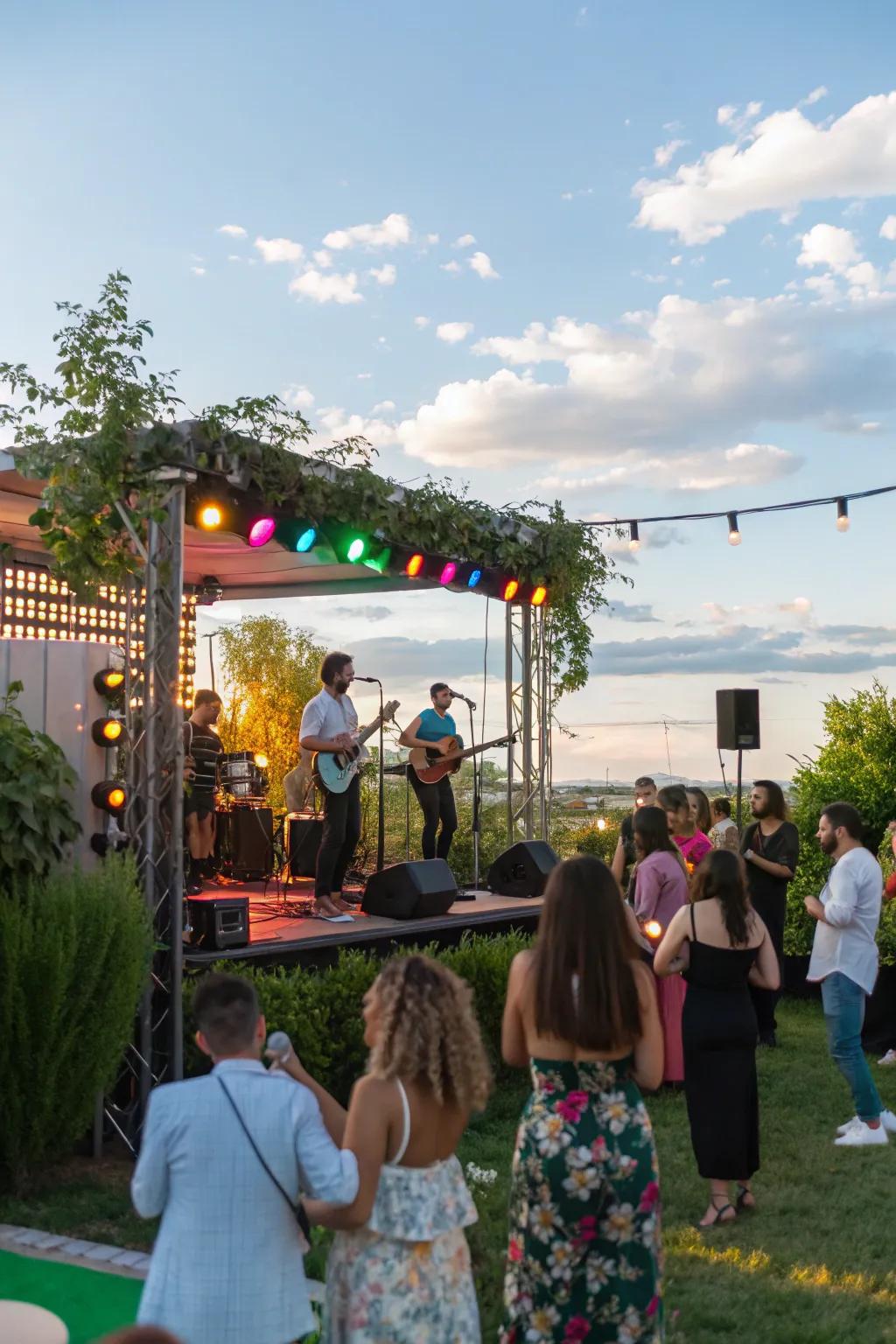 Live music adds a dynamic and memorable element to your party.