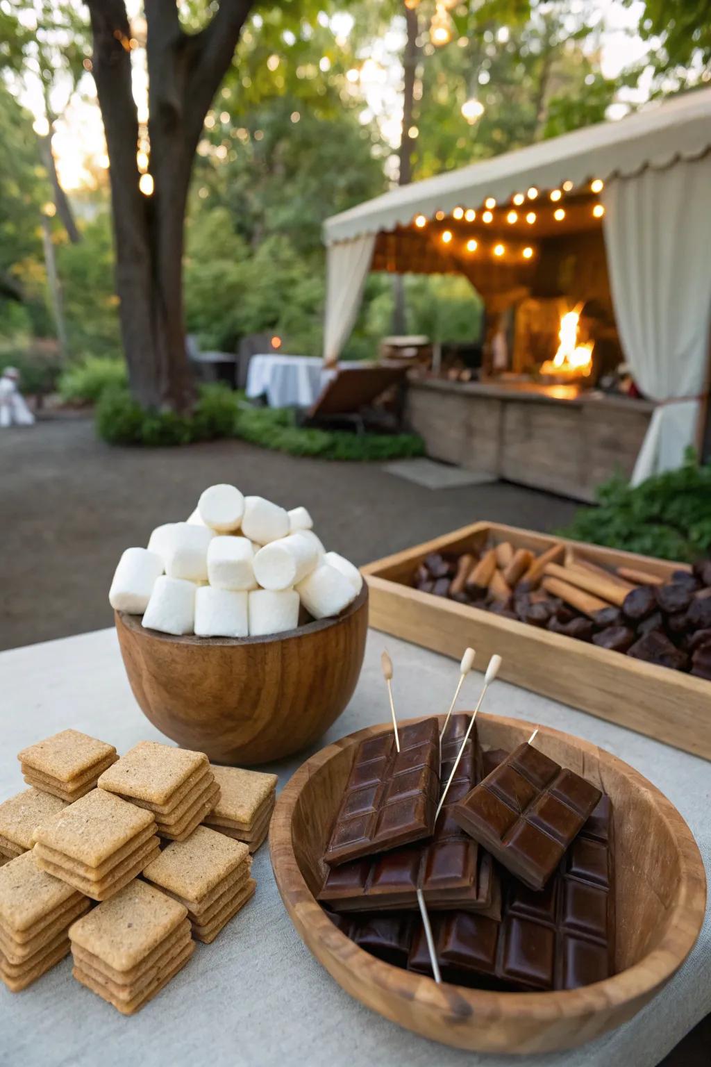 A DIY s'mores station is the perfect sweet ending to your party.