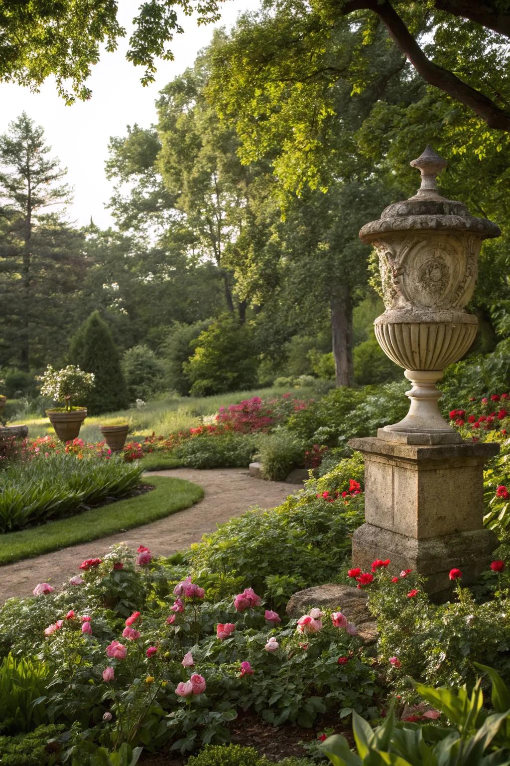 Sturdy sculptures add character to your garden while being dog-proof.