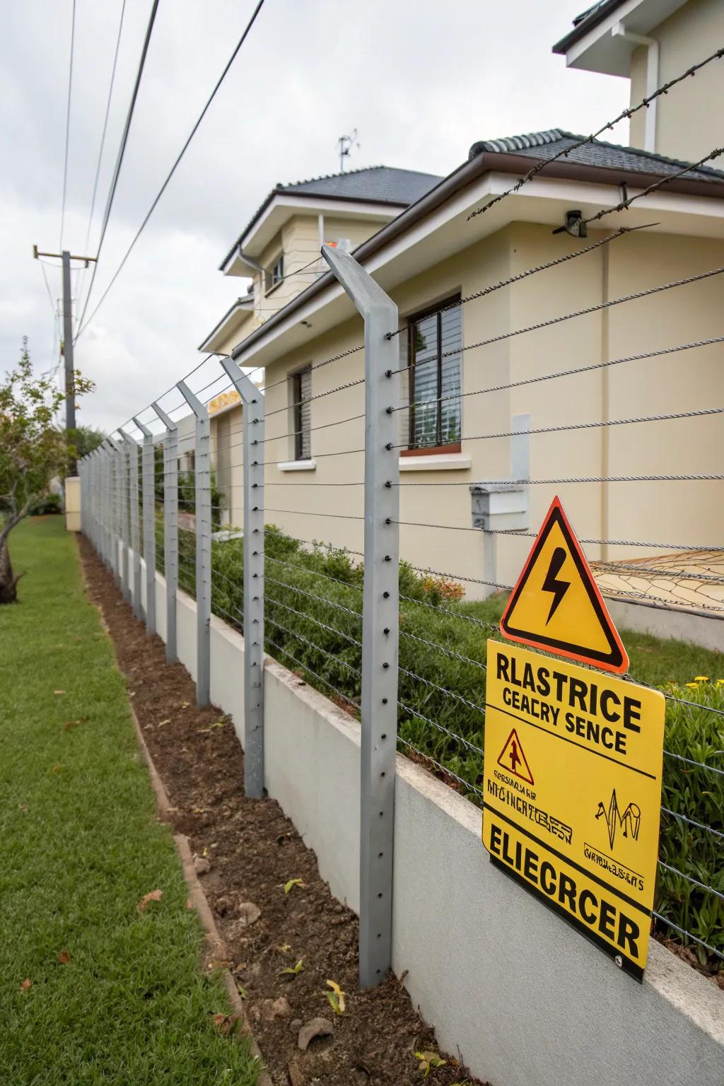 Electric fences offer a high-security solution with proper safety measures.