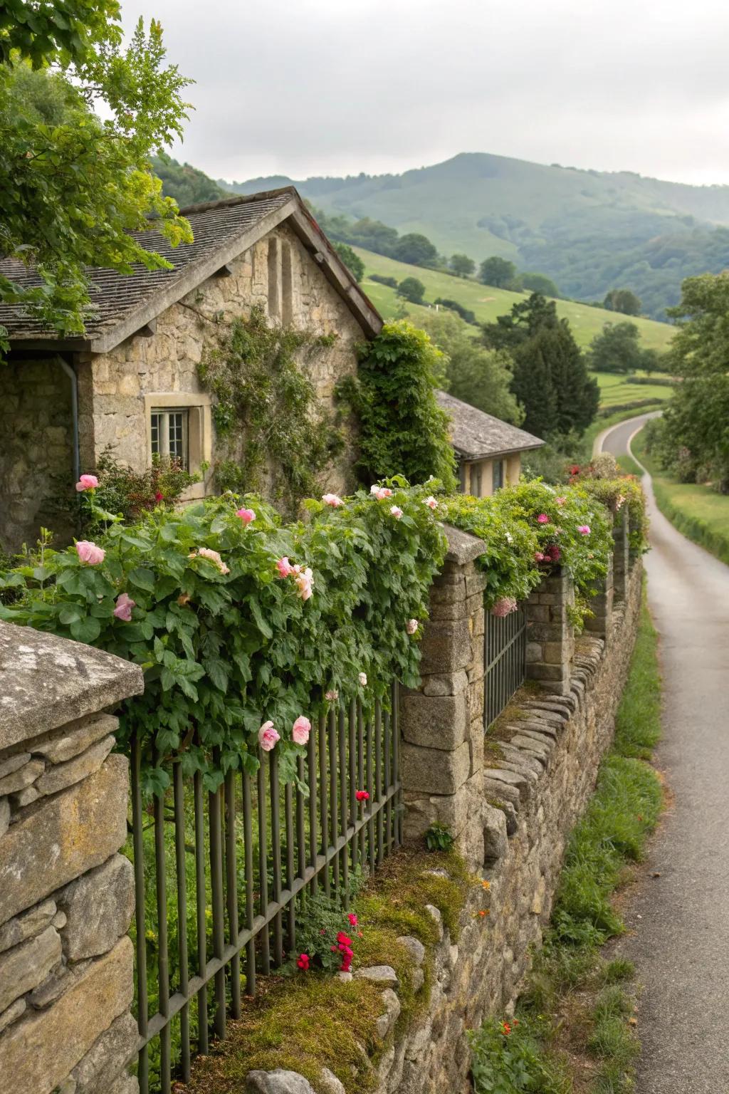 Stone wall fences provide timeless durability and blend seamlessly with natural landscapes.