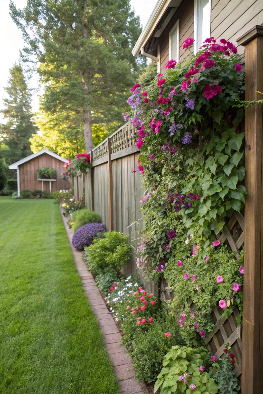 Vertical garden fences offer privacy with a lush, green twist.