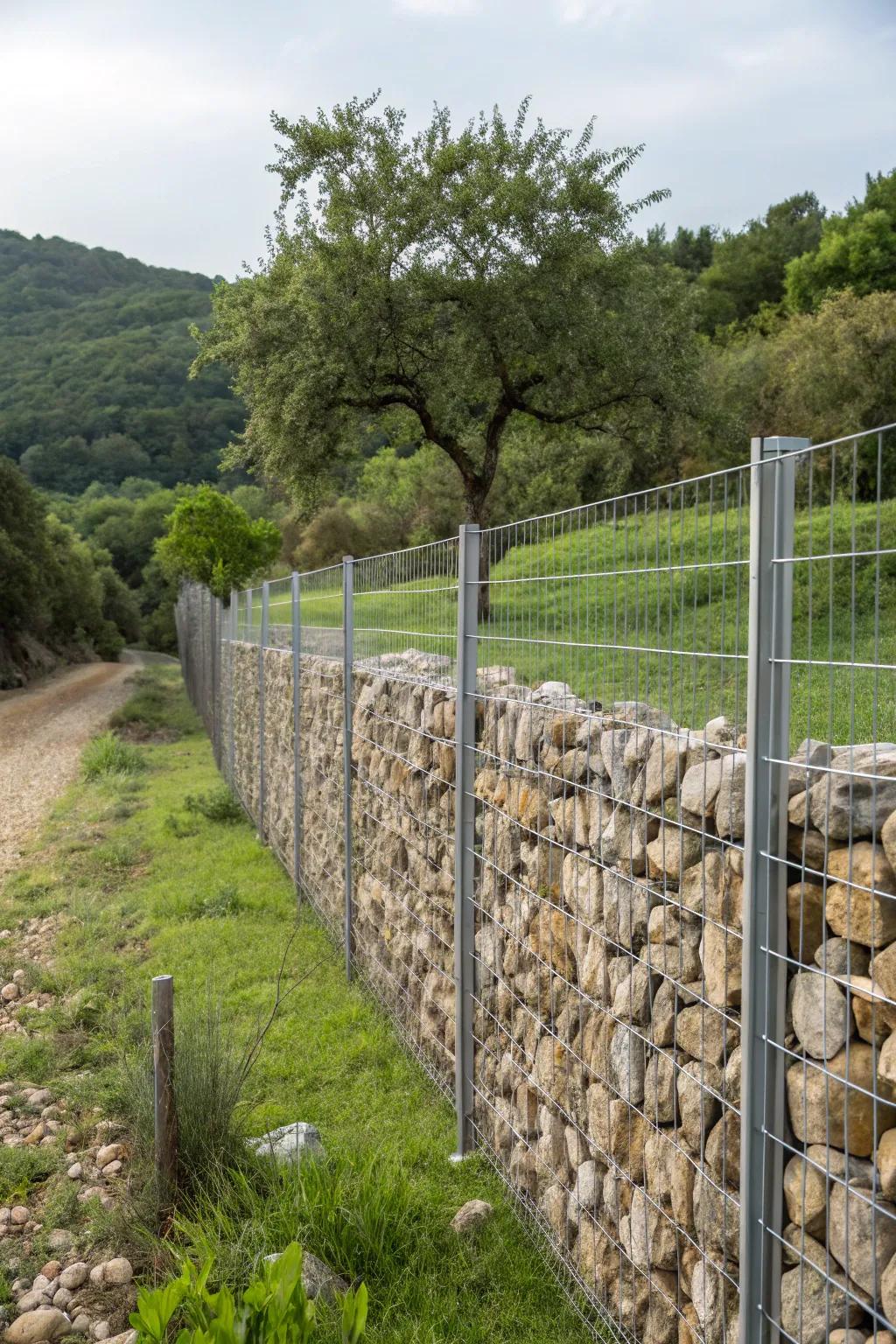 Gabion walls combine security with a natural, rustic aesthetic.