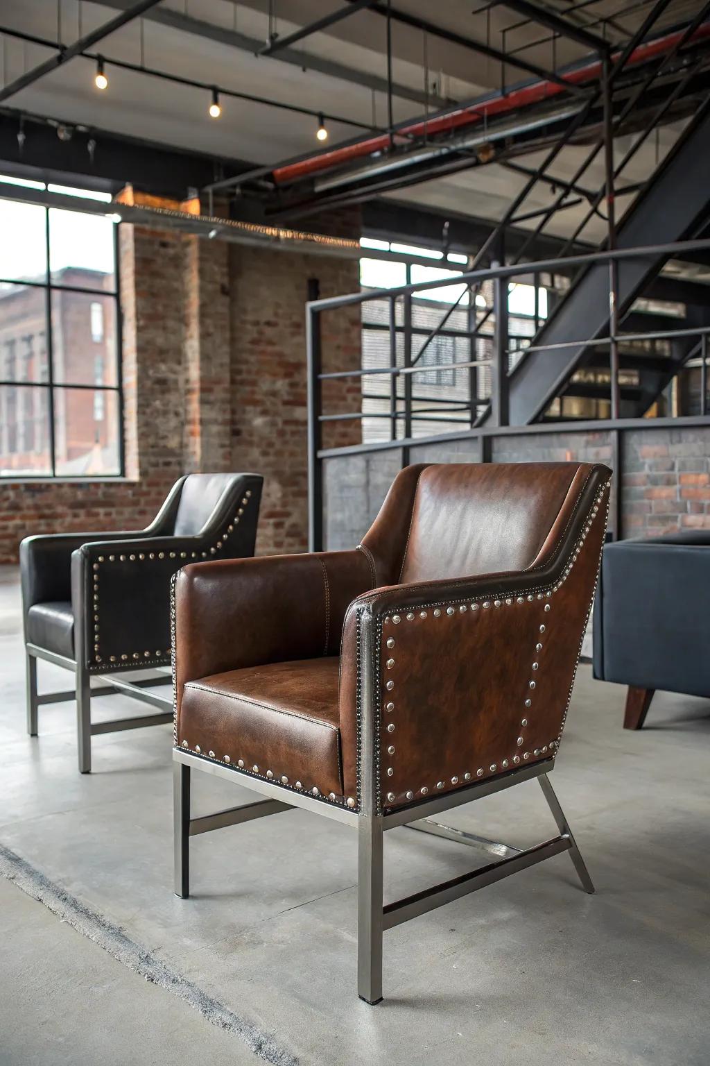 Urban chic with leather and metal for a bold statement.