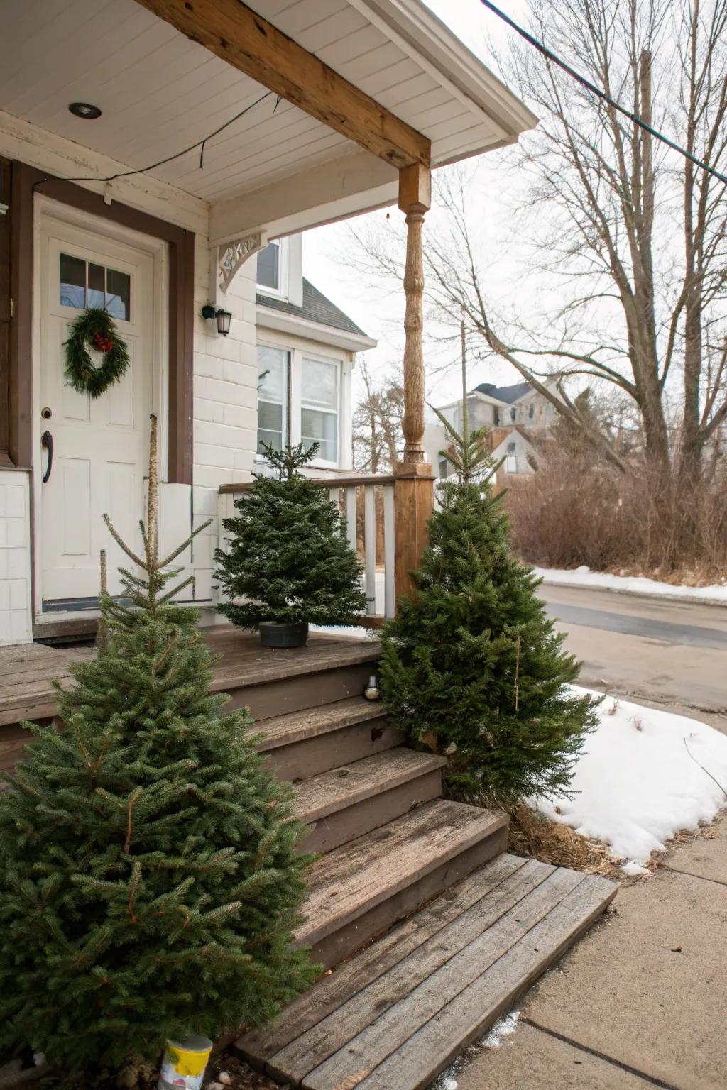 Minimalist trees highlight natural elegance.