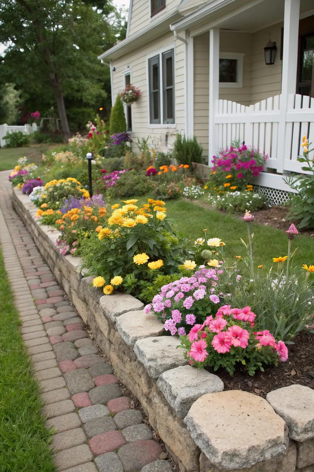 Garden beds that bring color and charm to your front yard.