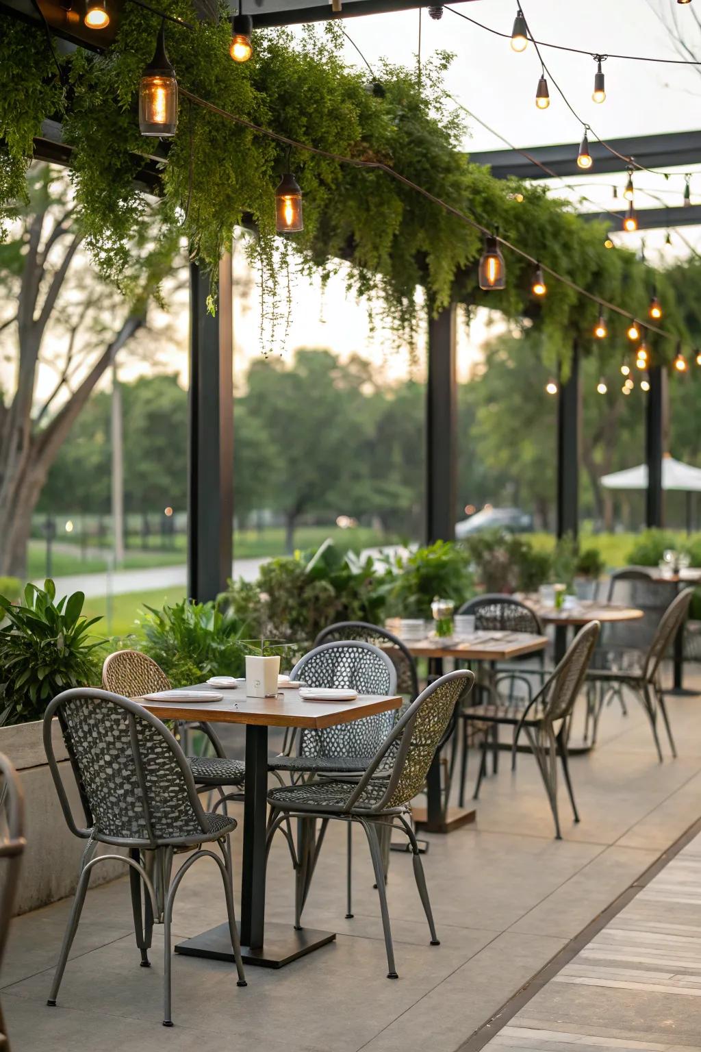 Metal accents add modern style and durability to your outdoor space.