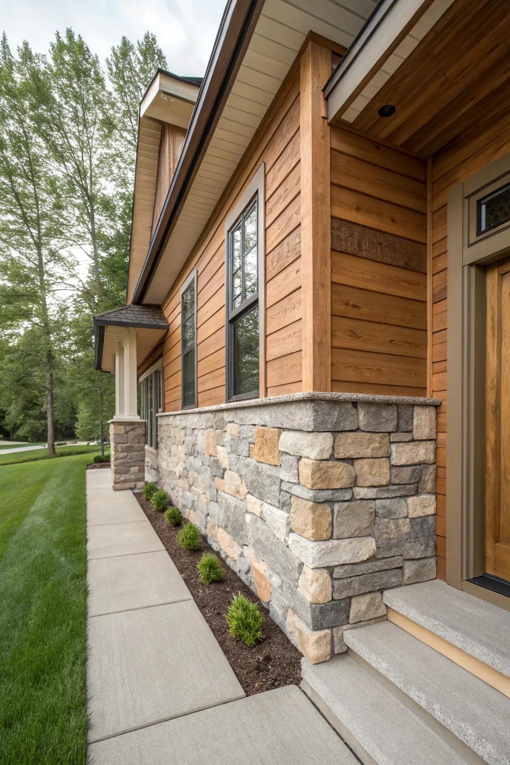 Blend different materials for a visually captivating exterior.