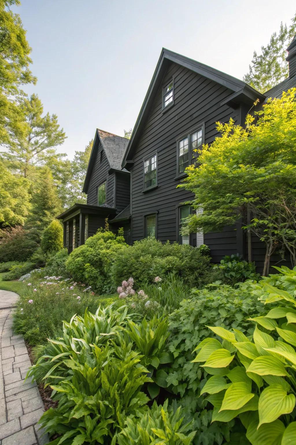Create a striking silhouette with dark siding.