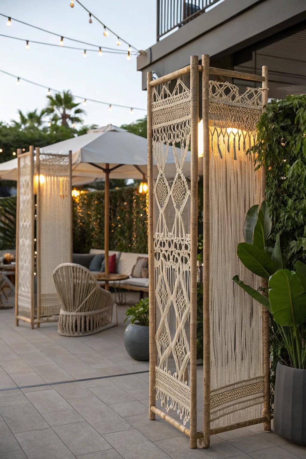Rope and weave patterns bring bohemian style and texture to your patio.