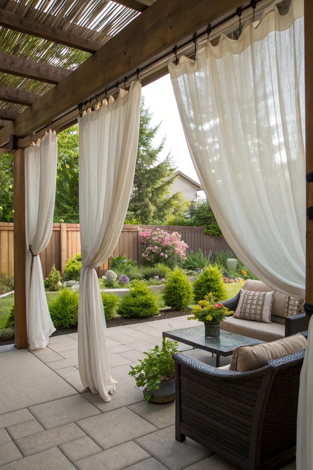 Fabric curtains add softness and flexibility to your space.