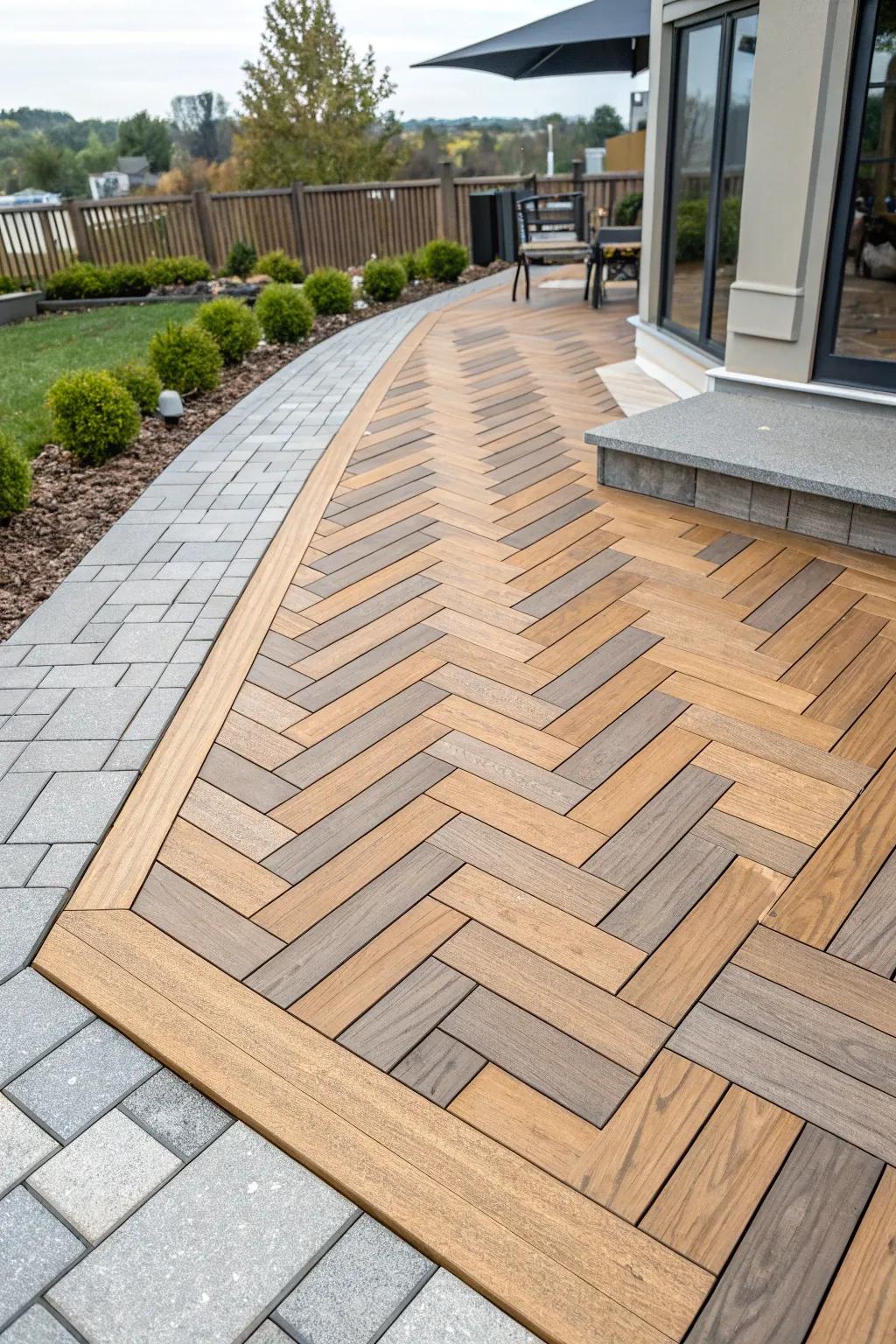 Make a statement with patterned decking layouts.