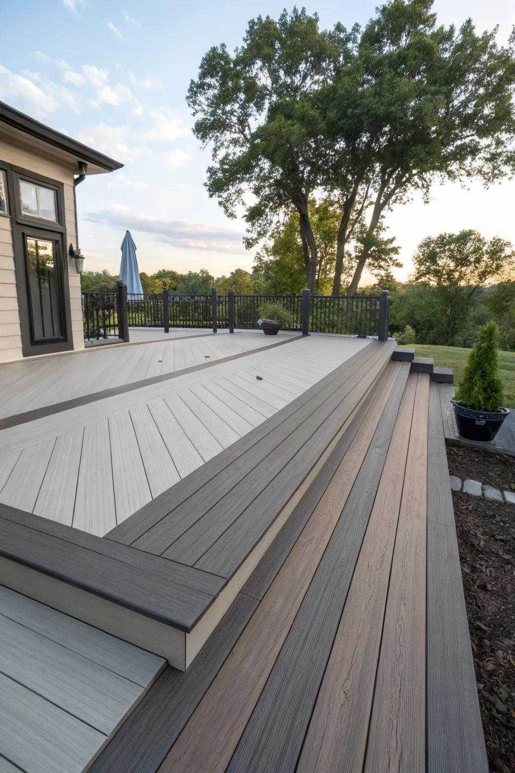 Modernize your deck with dual-tone color schemes.