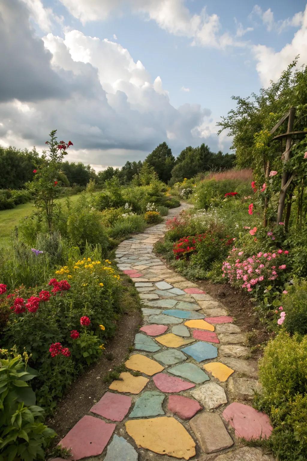 Whimsical path with crazy paving
